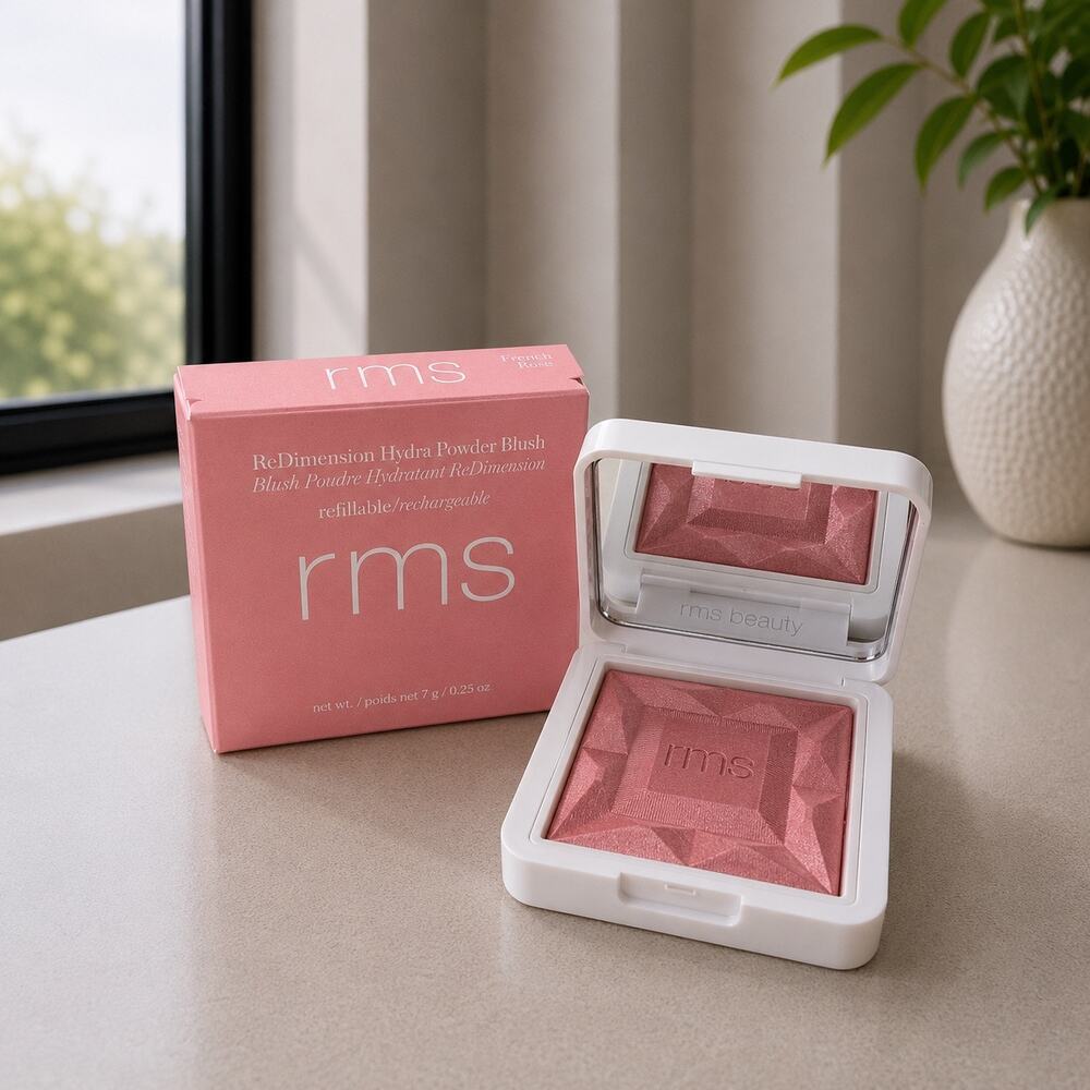$38 New RMS Beauty ReDimension Hydra Powder Blush French Rosé 7g